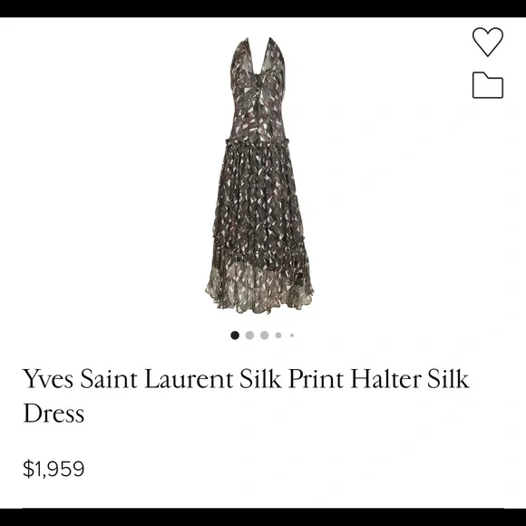 Yves Saint Laurent | Dresses | Ysl Abstract Print In Charcoal Grey Red  Green And White Halter Silk Dress | Poshmark